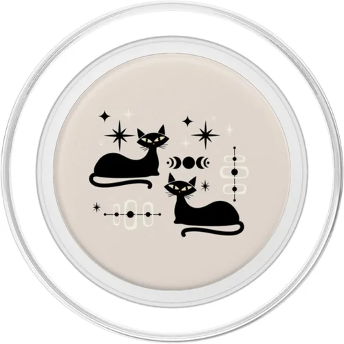 Miniatura 2 de Retro Cat Midcentury Mid Century Atomic Age Beige Modern PopSockets MagSafe PopGrip para iPhone