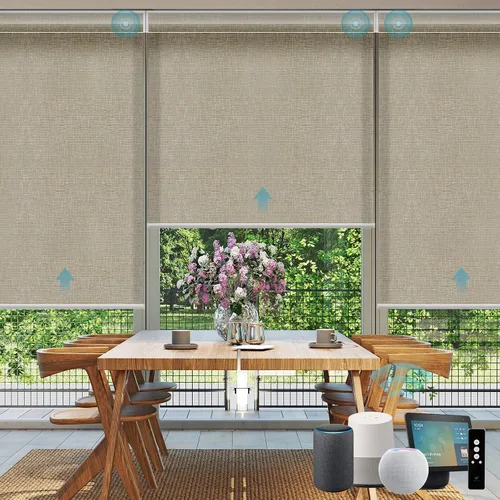 Miniatura 35 de SmartWings Persianas Enrollables Inteligentes Motorizadas con Filtro de Luz, Persianas Eléctricas con Control Remoto para Ventanas Compatibles