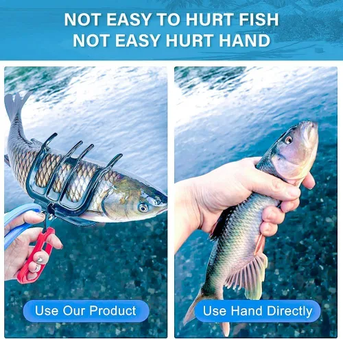 Miniatura 4 de Pinza de peces de 3 garras, alicates de pesca de metal multifuncionales, herramienta antideslizante para capturar peces, accesorios de pesca ligeros