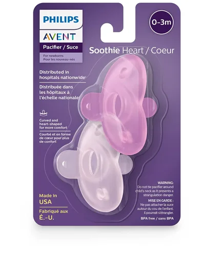 Miniatura 11 de Philips Avent SCF099/42 - Chupete de corazón, rosa/rosa claro, 0-3 meses, paquete de 4 unidades Rosado/rosado claro