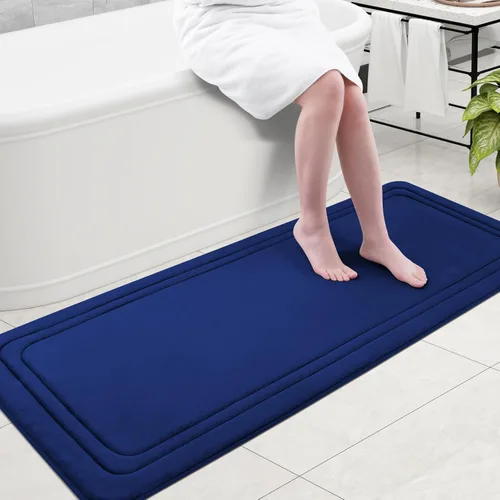 Miniatura 38 de Grandaily Alfombra de baño de espuma viscoelástica de 24 x 16 pulgadas, ultrasuave, antideslizante y absorbente, lavable a máquina, cómoda alfombra