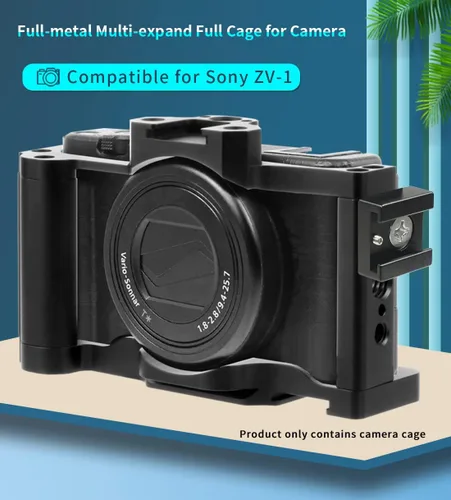 Miniatura 6 de ZV1 - Kit de jaula para cámara compatible con soporte de extensión estabilizador Sony ZV1 Video DSLR (jaula con mango + clip)