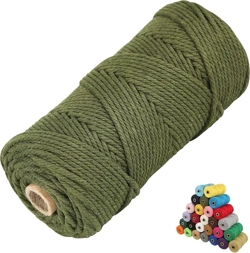 Miniatura 69 de Cordón de algodón para macramé, hilo torcido de 4 capas, cuerda de algodón natural, suministros perfectos de macramé, para hacer soportes colgantes