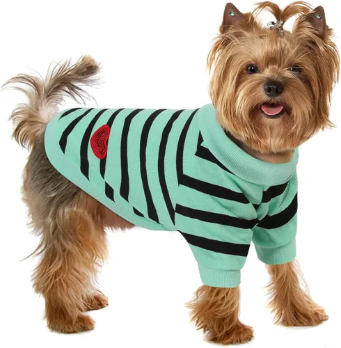 Miniatura 38 de Camiseta a rayas para perros y gatos, chaleco de algodón para primavera, verano, para mascotas, adecuada para mascotas pequeñas y medianas y Amarillo