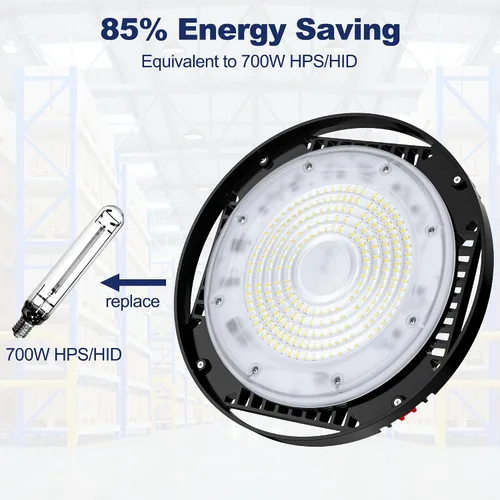 Miniatura 7 de CINOTON Luz LED UFO de Bahía Alta de 100W, Luces LED de Aluminio para Tienda con 15000LM, Iluminación de Bahía Comercial de 5000K para Almacén