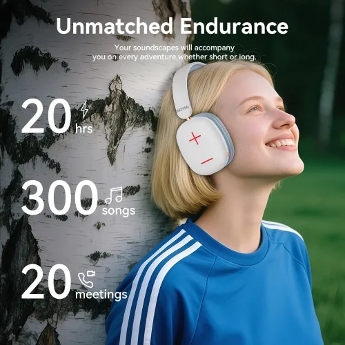 Miniatura 2 de Auriculares Bluetooth sobre la oreja, auriculares inalámbricos Bluetooth 5.3, tiempo de reproducción de 20 horas, micrófono, auriculares ligeros