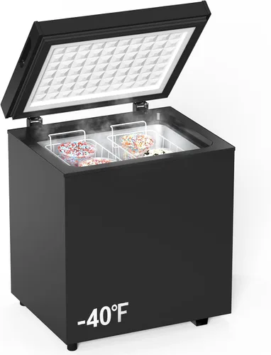 -Congelador de pecho 40 - Temperatura súper ultra baja - Control electrónico de 14 ℉ a -40 ℉ -2 cestas extraíbles1 ° F Control de temperatura Negro