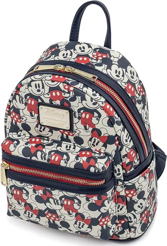 Miniatura 8 de Loungefly Disney Mickey Minnie Mouse Mini Mochila Bolso AOP Rojo Marino marino