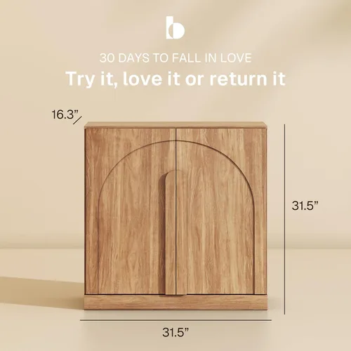 Miniatura 2 de BELLEZE Juego de soporte modular de TV de 4 piezas, centro de entretenimiento moderno con asas anchas de madera, aparadores con estantes ajustables