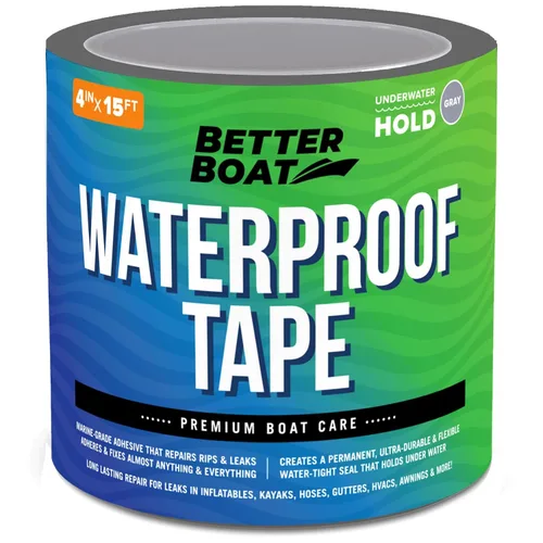 Miniatura 10 de Better Boat Cinta impermeable blanca para fugas, sellador de grado marino resistente, 15 pies x 4 pulgadas, para piscinas, canalones, reparación