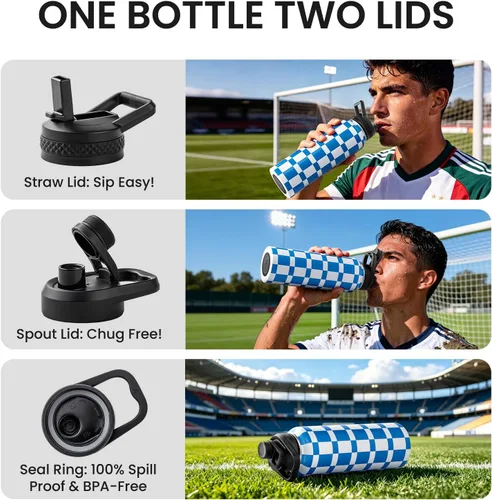 Miniatura 4 de RAYMYLO Botella de agua aislada 2026 de 40 onzas, diseño de bandera nacional, el mejor recuerdo y regalo para los amantes del fútbol mundial, acero