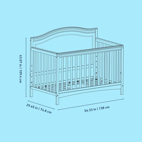 Miniatura 13 de Graco Paris - Cuna convertible 4 en 1 (blanco) – Certificada GREENGUARD Gold, se convierte en cama infantil y diván, compatible con colchón de cuna