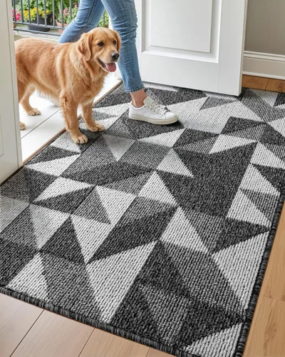 Miniatura 15 de DEXI - Alfombras para puerta de entrada, antideslizante, lavable, absorbente, resistente a la suciedad en el interior, alfombra de entrada de perfil
