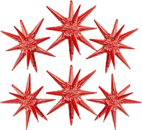Miniatura 17 de Globos de aluminio con forma de estrella negra, 6 unidades, globo de explosión de estrella, globo de 22 pulgadas, globos grandes de Mylar