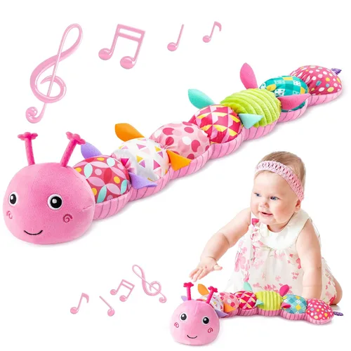 Sumobaby juguetes musicales de peluche para bebés de 0-3-6-12 meses, juguetes multisensoriales con crujido y sonajeros, juguetes para tiempo boca