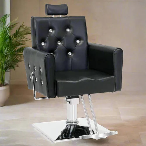 Miniatura 2 de BarberPub Clásico Hidráulico Reclinable Barbero Silla Antigua Pelo Spa Salon Styling Equipo de belleza 3123 (negro)