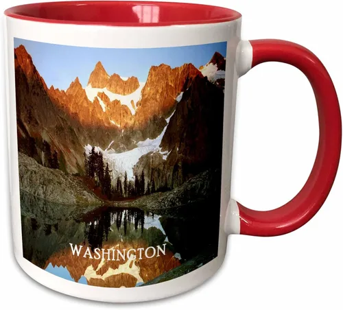Miniatura 9 de 3dRose Lake Ann Washington State - Taza de dos tonos (11 onzas), color negro