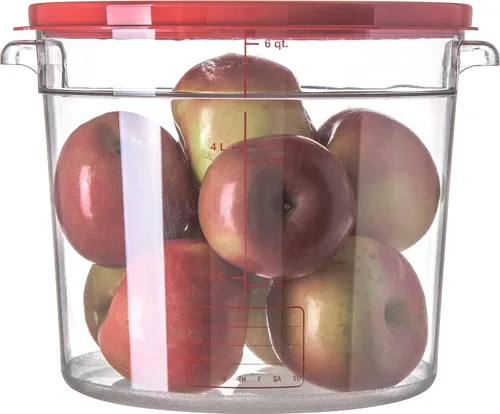 Miniatura 3 de Carlisle FoodService Products Storplus Recipiente redondo de almacenamiento de alimentos con diseño apilable para catering, buffets, restaurantes