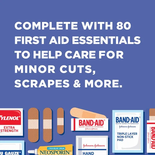 Miniatura 7 de BAND-AID Brand Travel Ready Kit portátil de primeros auxilios de emergencia, cuidado de heridas menores, perfecto para el hogar, automóvil, camping