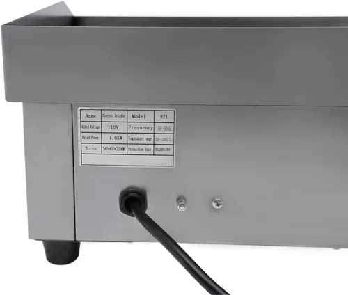 Miniatura 7 de Parrilla eléctrica comercial con parte superior plana, encimera de barbacoa de placa caliente, control de temperatura ajustable con 122~572℉(1600W