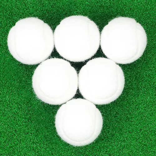 Miniatura 9 de Pelotas de tenis, paquete de 6 pelotas de tenis de práctica de alta elasticidad con bolsa de malla, ideal para principiantes, pelotas de ejercicio
