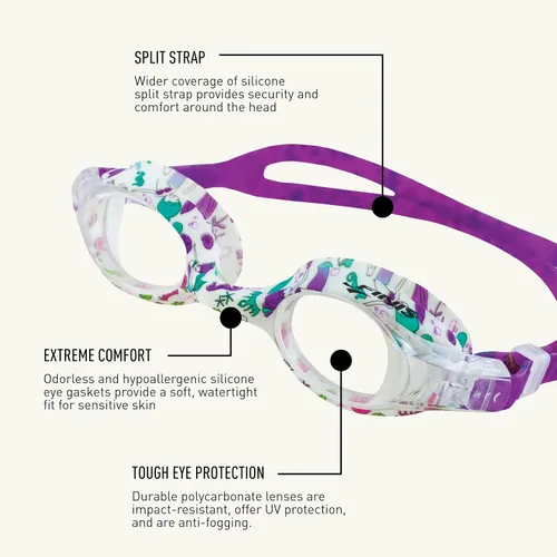 Miniatura 4 de FINIS Gafas de natación de sirena para niños de 4 a 10 años - Protección UV - Lentes antivaho - Ajuste de silicona suave