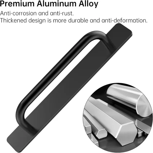 Miniatura 3 de NiHome Manijas autoadhesivas para puerta de gabinete, paquete de 2 tiradores de aleación de aluminio de 5.8 pulgadas para acceso instantáneo a