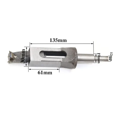 Miniatura 2 de Broca de agujero cuadrado, 1 broca cuadrada para carpintería, kit de brocas en espiral, prensa de embutir, juego de taladro para madera
