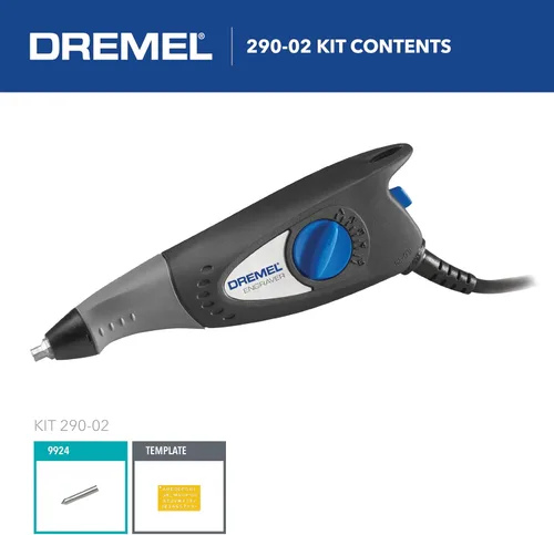 Miniatura 8 de Grabador de 7200 golpes por minuto Dremel 290-01 0.2 Amp incluye plantilla de letras y números