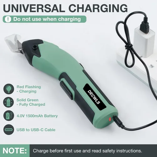 Miniatura 6 de Tijeras eléctricas inalámbricas para tela, tijeras de cartón recargables de 4 V con 3 cuchillas afiladas reemplazables, tijeras eléctricas