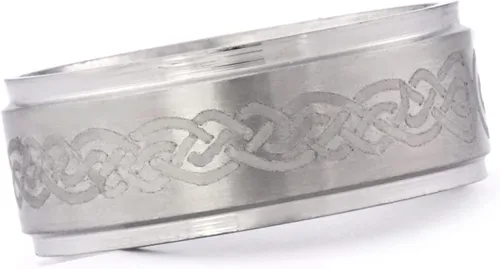 Miniatura 4 de Gungneer Anillo de acero inoxidable con nudo celta para hombre, anillo de compromiso, joyería irlandesa para hombres y mujeres, Metal
