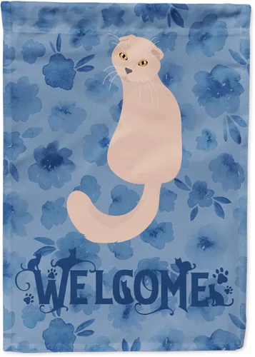 Miniatura 49 de Caroline's Treasures CK5047CHF Ojos Azules - Bandera de bienvenida con diseño de gato para casa de porche, grande, para colgar en la pared