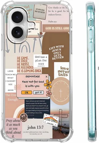Miniatura 48 de Funda para Celular con Versículos de la Biblia, Colocación de Citas Cristianas de Jesús, Diseño Collage, Funda Protectora Suave de TPU de Moda