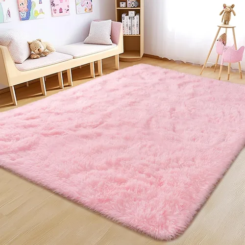 Miniatura 17 de Awaytail Alfombra Esponjosa Lavable 2x3 Pies, Pura Negra Alfombra para Silla de Escritorio Antideslizante, Alfombra Supersuave para Niños