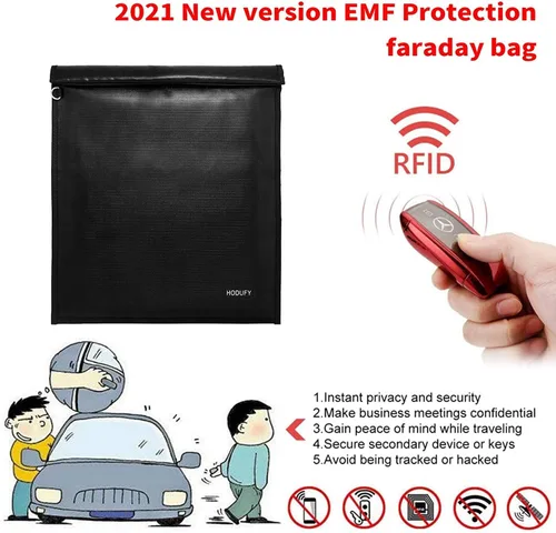 Miniatura 6 de Bolsa Faraday para Portátiles y Tabletas y Llaves de Coche - Paquete de 3 Jaulas Faraday, Protector de Llavero Faraday, Bolsa RFID Ignífuga e