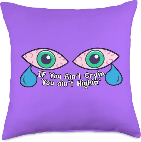 Miniatura 5 de Cewpins Cryin' You Ain't Highin' - Almohada de 16 x 16 pulgadas, multicolor