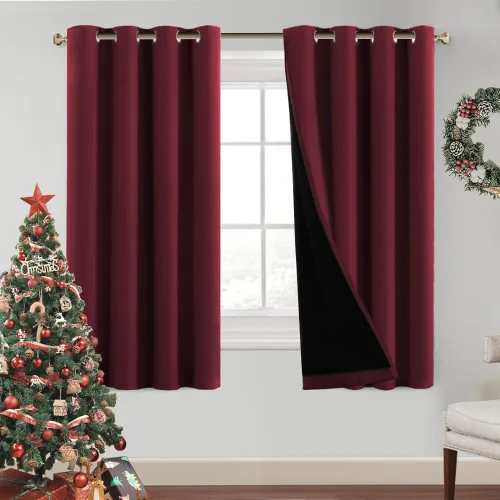 Miniatura 40 de PrinceDeco Paneles de cortina 100 % opacas de 108 pulgadas de largo, completamente opacos, tratamiento de ventana, cortinas forradas con aislamiento