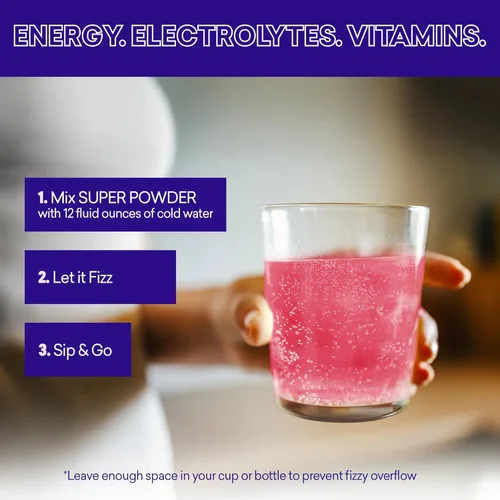 Miniatura 9 de EBOOST Super Powder - Mezcla de bebida – Acai Granada de 0.2 onzas, paquete de 20 electrolitos energizantes de hidratación en polvo, 13 vitaminas