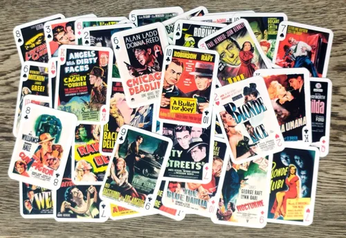 Miniatura 4 de Film Noir Playing Cards (Poker Deck 54 cartas todas diferentes) Póster de película vintage Detective de acción Cine Negro