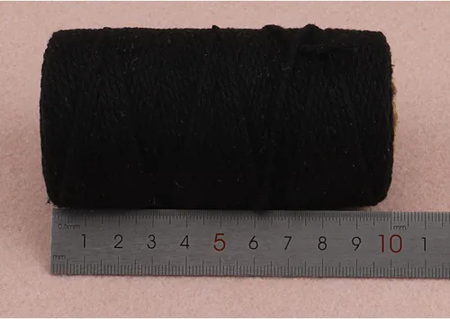 Miniatura 7 de Carrete de hilo de algodón de 656 pies de 10 capas, cuerda para manualidades y envoltura de regalos (negro + amarillo)