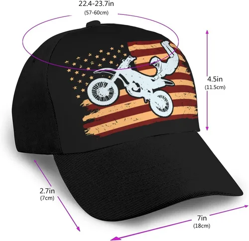Miniatura 2 de Gorra de béisbol de motocross Snapback - Gorra ajustable para hombre y mujer, color negro, Negro