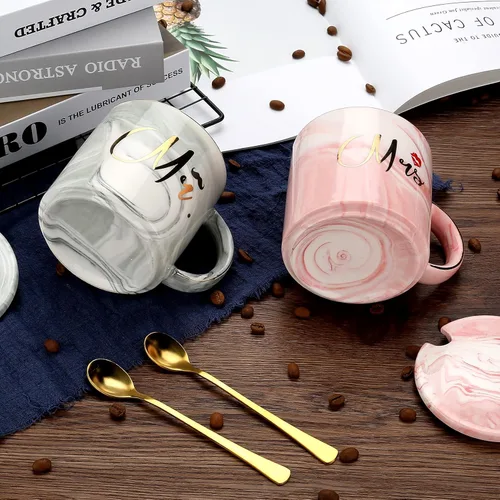 Miniatura 3 de Sovyime Mr and Mrs Gifts - Tazas de café para parejas, aniversario de compromiso, regalos de boda para parejas, recién casados, despedida