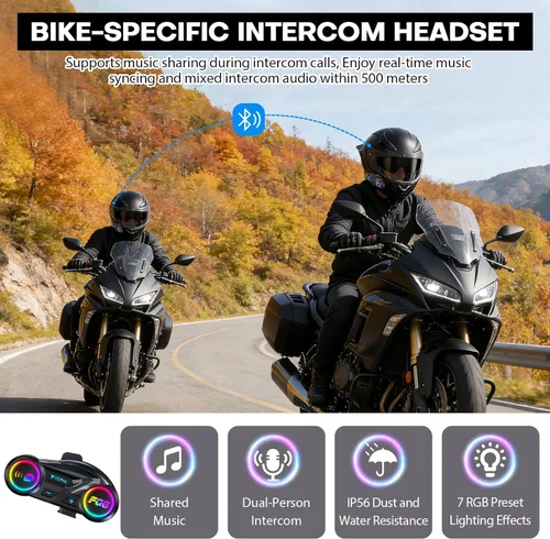 Miniatura 5 de Casco de motocicleta con Bluetooth, casco modular de motocicleta abatible con auriculares de intercomunicación Bluetooth, cascos de doble visera
