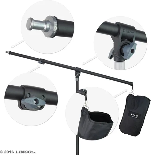 Miniatura 6 de LINCO Lincostore Fotografía Continua Video Studio 3 Softbox Boom Stand Digital Video Hair Lighting AM170 W/12 Bombilla