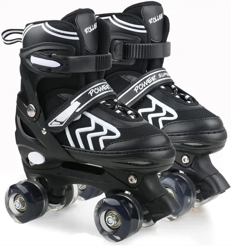 Patines de ruedas ajustables para niños, para hombres, mujeres y niñas, con 8 ruedas de iluminación, para interiores y exteriores, patines