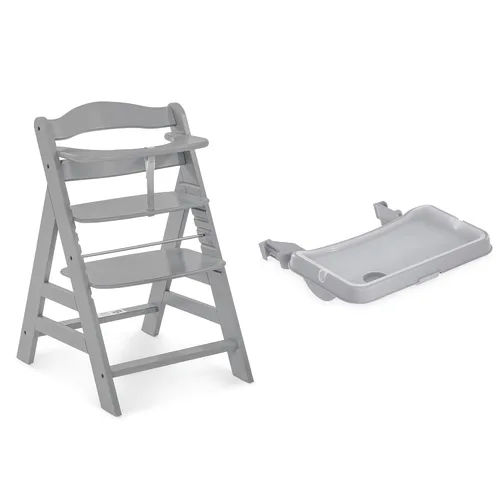 Miniatura 13 de hauck Alpha+ Grow Along - Trona elevada de madera de haya maciza con asiento ajustable, arnés de seguridad de 5 puntos y barra de parachoques