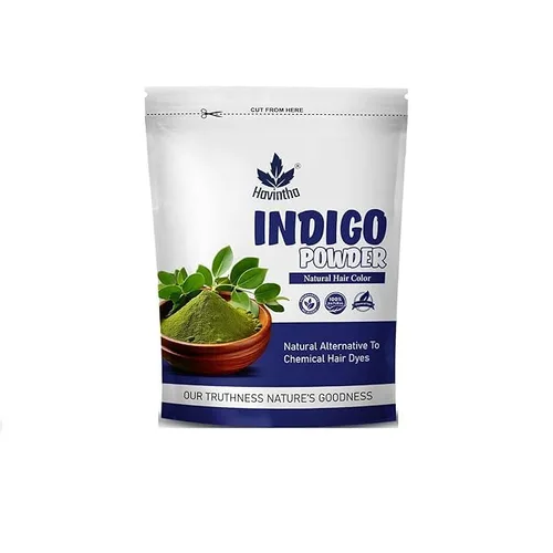 Havintha Polvo índigo para cabello, color de cabello puro y herbario y natural negro/marrón | Tinte para cabello y barba/Color Indigofera Tinctoria