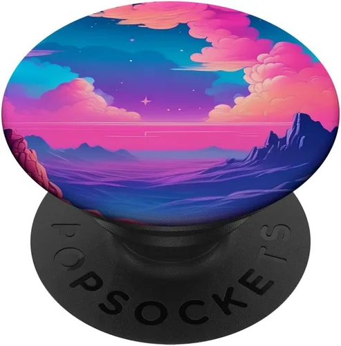 Miniatura 6 de Aesthetic Vaporwave Landscape Colorful Synthwave PopSockets MagSafe PopGrip for iPhone