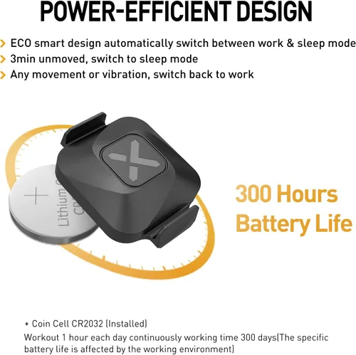 Miniatura 8 de XOSS Vortex - Sensor de cadencia/velocidad ANT+/Bluetooth 4.0, para exteriores/interiores, inalámbrico, IPX7, modos duales, para bicicleta, sensor