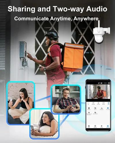 Miniatura 6 de Cámara de seguridad solar inalámbrica de 4MP para exteriores, cámara PTZ de vigilancia doméstica WiFi 2K con reflector, detección humana, alarma